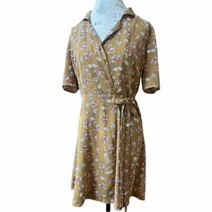 Re:Named Wrap Dress in Brown Floral Size Large Excellent Condition!
